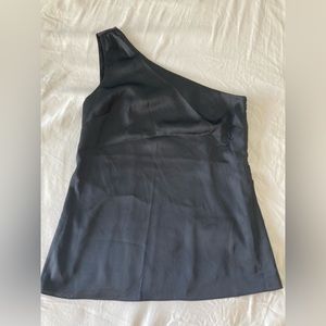 Banana Republic Stretch lined cold shoulder black blouse